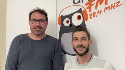 Andreas Vögele und Lukas Spinner vom Studierendenwerk Freiburg zu Gast im uniFM-Studio.
